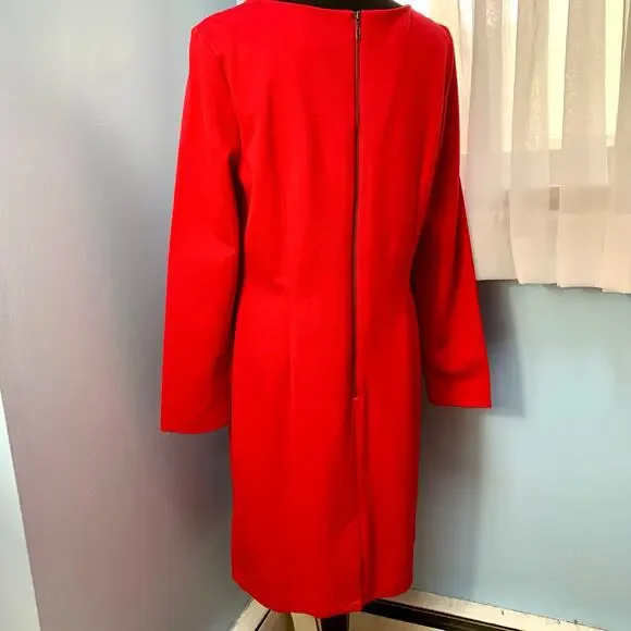 Tribal Red Long Sleeve Dress Size 10 - Picture 3 of 6
